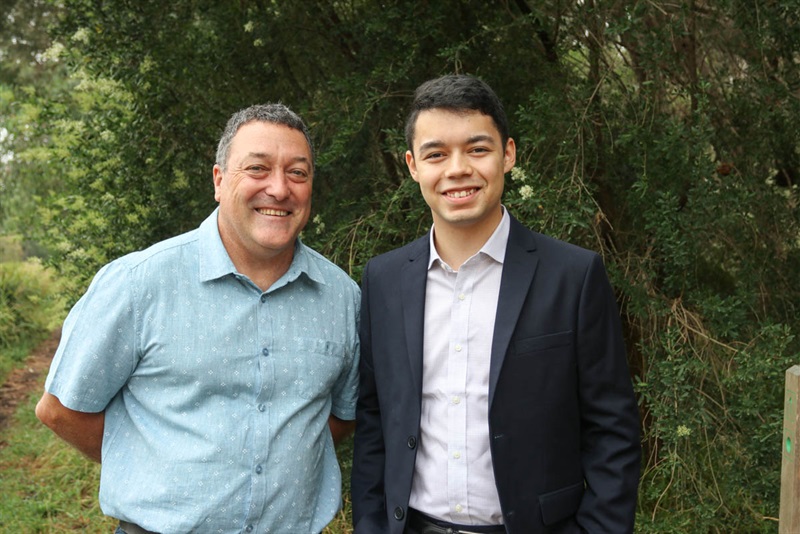 Mayor Richard Higgins with Young Citizen of the Year, Jayden Crozier.