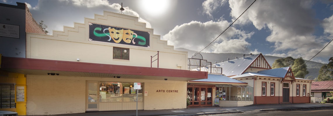 Front view of the Arts Centre from Warburton Highway