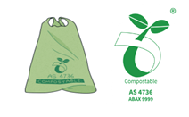 Lime green Australian Standard AS4736 compostable liners