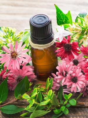 essential oils and flowers