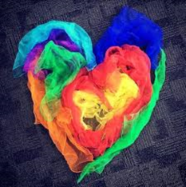 Scarves in the shape of a heart