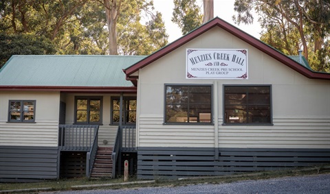 External view of the Menzies Creek Community Hall 