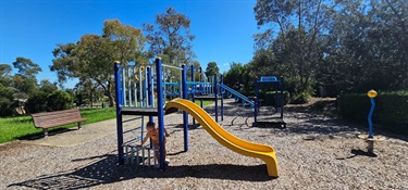 Slide view of play equipment