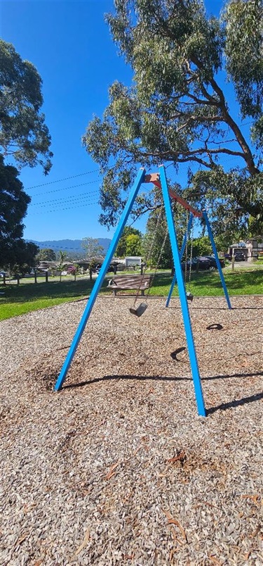 Swings on smaller play equipment