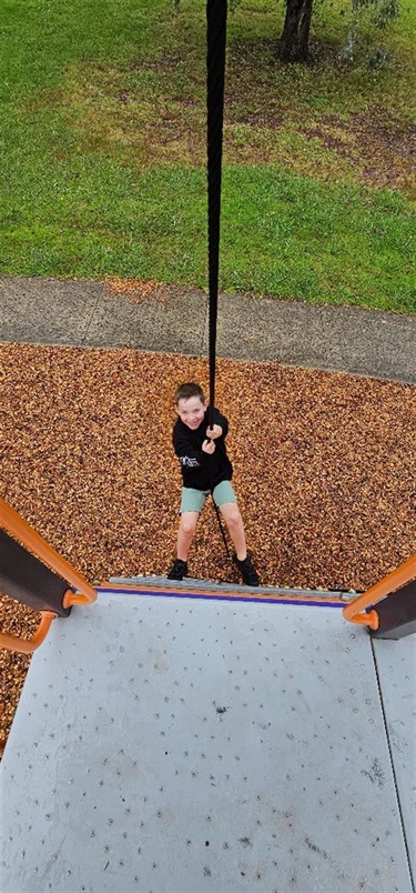 Top view of climbing wall