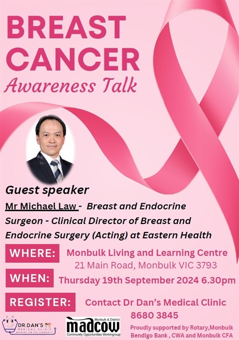 Breast Cancer Awareness Talk Yarra Ranges Council