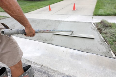 someone concreting a driveway