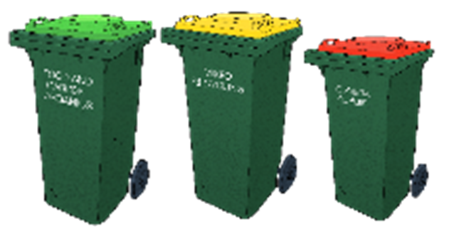 240L FOGO bin 240L Recycling bin 120L Rubbish bin